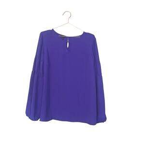 Talbots purple blouse size large NWOT